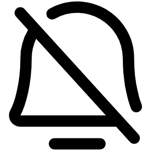 Bell Simple Slash Icon from Phosphor Regular Set