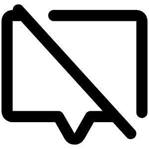 Chat Centered Slash Icon from Phosphor Regular Set
