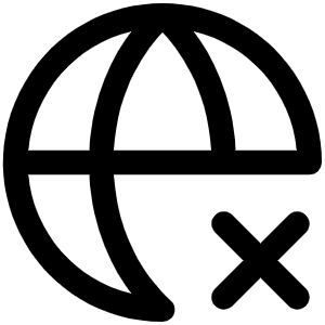 Globe Simple X Icon from Phosphor Regular Set