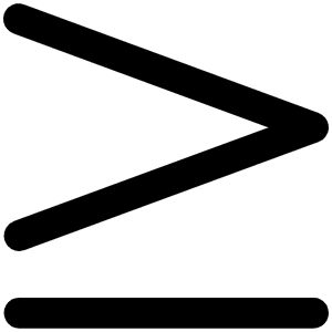 Greater Than Or Equal Icon from Phosphor Regular Set