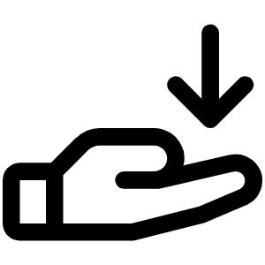 Hand Arrow Down Icon from Phosphor Regular Set