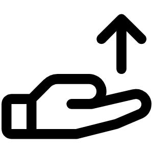 Hand Arrow Up Icon from Phosphor Regular Set