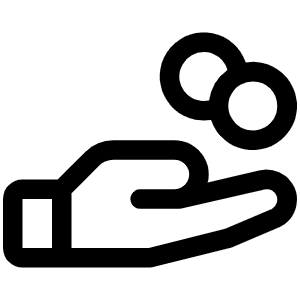Hand Coins Icon from Phosphor Regular Set
