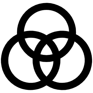 Intersect Three Icon from Phosphor Regular Set