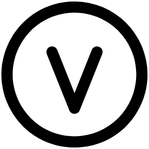 Letter Circle V Icon from Phosphor Regular Set