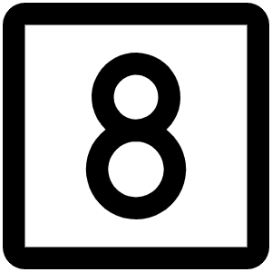 Number Square Eight Icon from Phosphor Regular Set