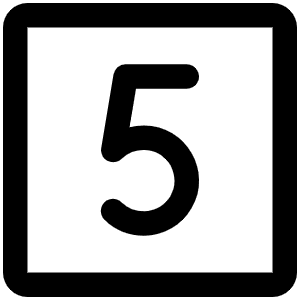 Number Square Five Icon from Phosphor Regular Set