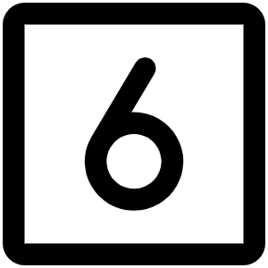 Number Square Six Icon from Phosphor Regular Set