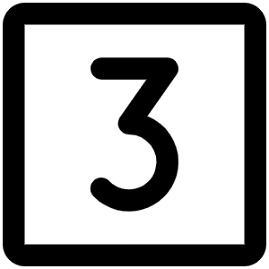 Number Square Three Icon from Phosphor Regular Set