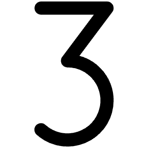 Number Three Icon from Phosphor Regular Set