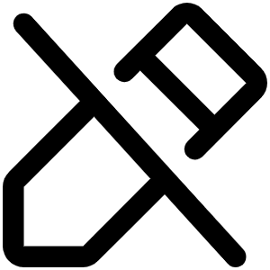 Pencil Simple Slash Icon from Phosphor Regular Set