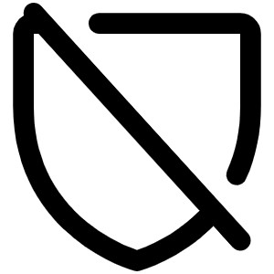 Shield Slash Icon from Phosphor Regular Set