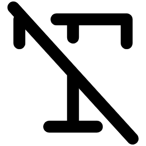 Text T Slash Icon from Phosphor Regular Set