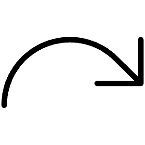 Arrow Arc Right Thin Icon from Phosphor Thin Set