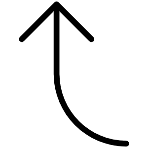 Arrow Bend Left Up Thin Icon from Phosphor Thin Set