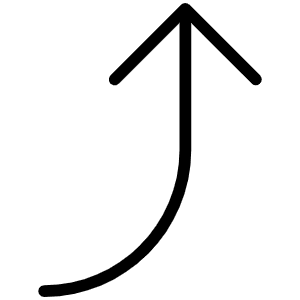 Arrow Bend Right Up Thin Icon from Phosphor Thin Set