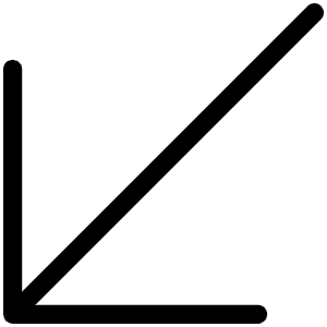 Arrow Down Left Thin Icon from Phosphor Thin Set