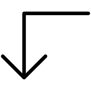 Arrow Elbow Left Down Thin Icon from Phosphor Thin Set