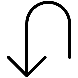 Arrow U Left Down Thin Icon from Phosphor Thin Set