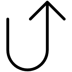 Arrow U Right Up Thin Icon from Phosphor Thin Set
