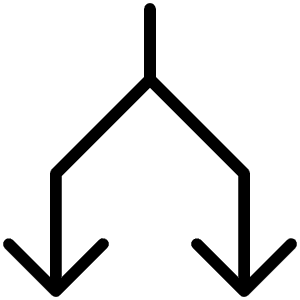 Arrows Split Thin Icon from Phosphor Thin Set