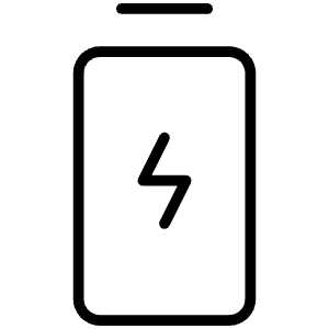 Battery Charging Vertical Thin Icon from Phosphor Thin Set