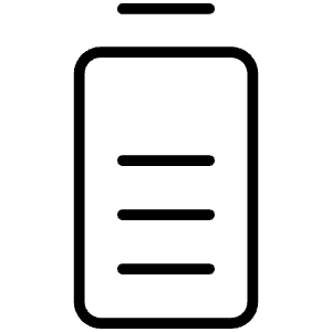 Battery Vertical High Thin Icon from Phosphor Thin Set