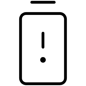 Battery Warning Vertical Thin Icon from Phosphor Thin Set