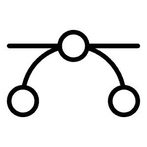 Bezier Curve Thin Icon from Phosphor Thin Set