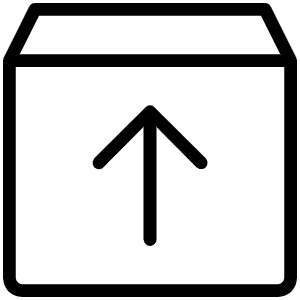 Box Arrow Up Thin Icon from Phosphor Thin Set