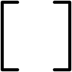 Brackets Square Thin Icon from Phosphor Thin Set