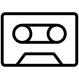 Cassette Tape Thin Icon from Phosphor Thin Set