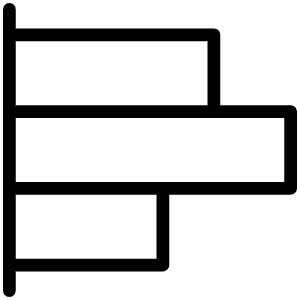 Chart Bar Horizontal Thin Icon from Phosphor Thin Set