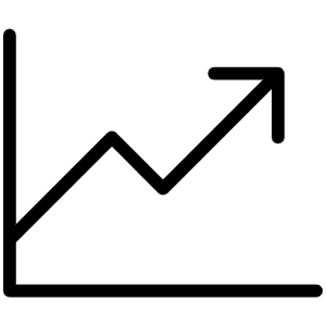 Chart Line Up Thin Icon from Phosphor Thin Set