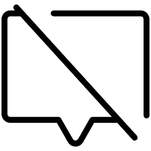 Chat Centered Slash Thin Icon from Phosphor Thin Set
