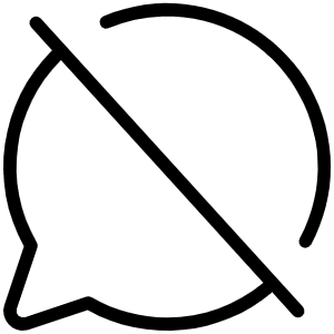 Chat Circle Slash Thin Icon from Phosphor Thin Set