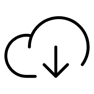 Cloud Arrow Down Thin Icon from Phosphor Thin Set