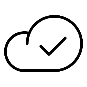 Cloud Check Thin Icon from Phosphor Thin Set