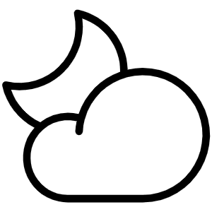 Cloud Moon Thin Icon from Phosphor Thin Set