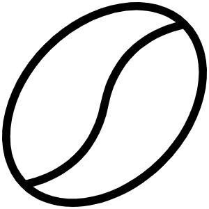 Coffee Bean Thin Icon from Phosphor Thin Set