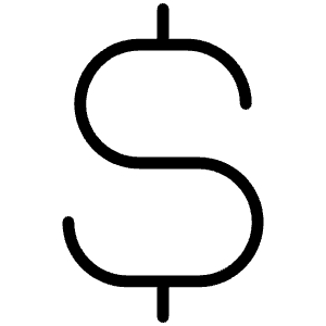 Currency Dollar Simple Thin Icon from Phosphor Thin Set