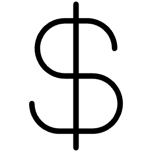Currency Dollar Thin Icon from Phosphor Thin Set