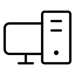 Desktop Tower Thin Icon from Phosphor Thin Set