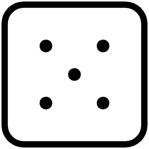 Dice Five Thin Icon from Phosphor Thin Set