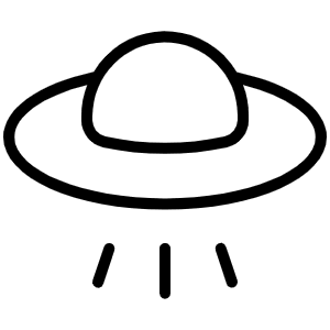 Flying Saucer Thin Icon from Phosphor Thin Set