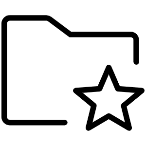 Folder Simple Star Thin Icon from Phosphor Thin Set