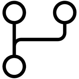 Git Branch Thin Icon from Phosphor Thin Set