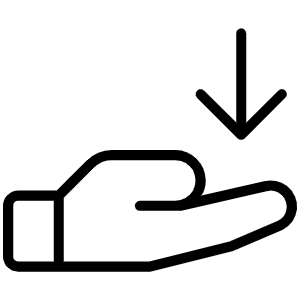 Hand Arrow Down Thin Icon from Phosphor Thin Set