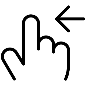 Hand Swipe Left Thin Icon from Phosphor Thin Set