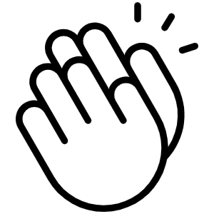 Hands Clapping Thin Icon from Phosphor Thin Set